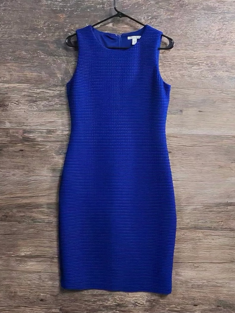 Dana Buchman Royal Blue Textured Sleeveless Sheath Dress